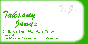 taksony jonas business card